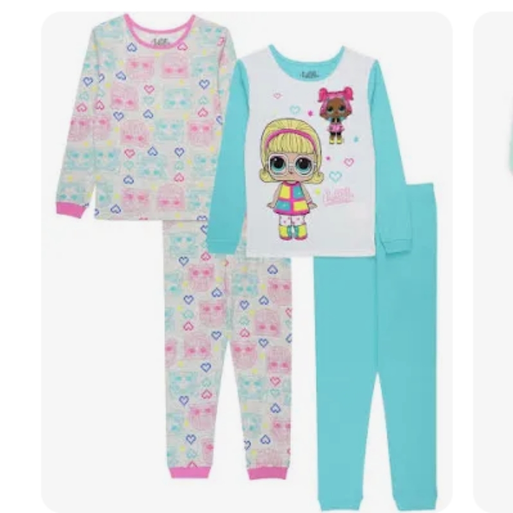🆕 L.O.L. Surprise! | 4 Piece Girls Pajama Set Size 10 Girls 2 Pairs of Pajamas